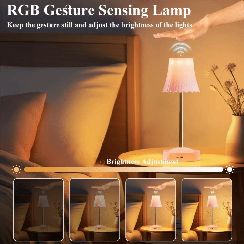 Rechargeable RGB LED Night Lamp Creative Adjustable Room Bedside Lamp Gesture Control Home Decor Hand Gesture Sensor Light Kids