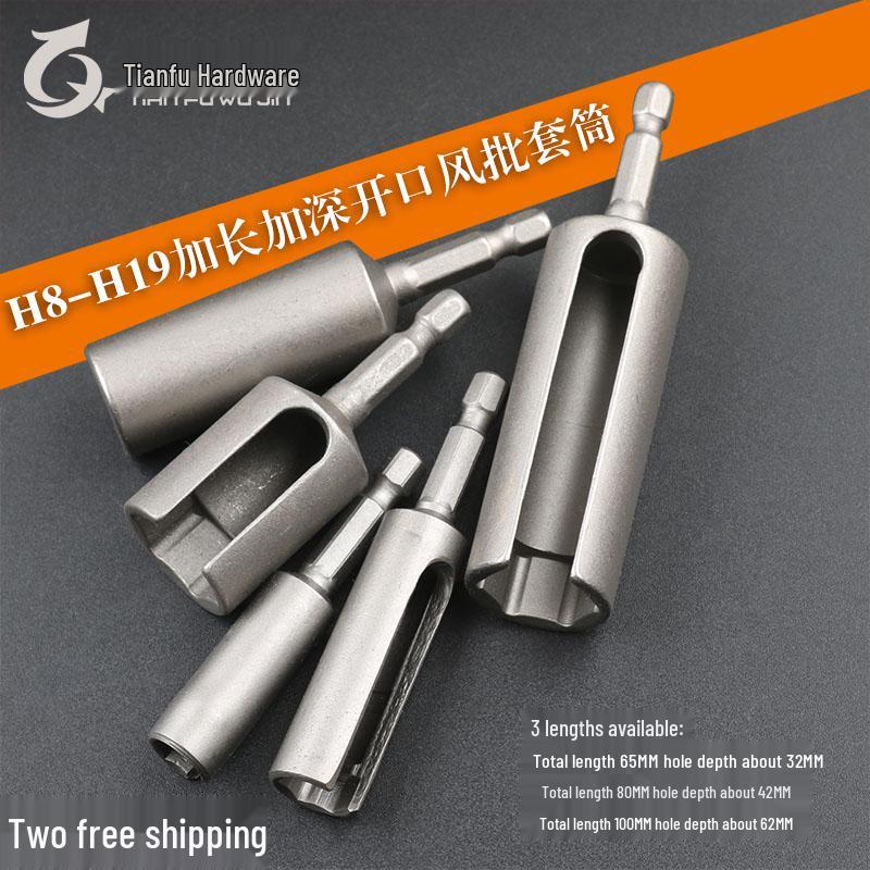 

Electric 8-19mm Extended Deep Socket Pneumatic Wrench Hex Bit 14mm Extended 65mm, Inner Depth 32mm