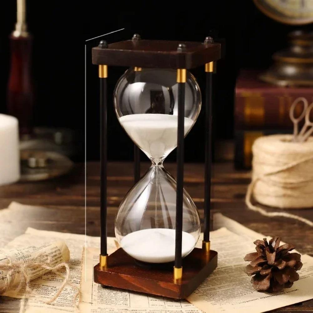 

30/60 хвилин офісних та домашніх меблів креативний дерев яний пісочний годинник таймер піщаний годинник декоративні прикраси годинники 30mins білий