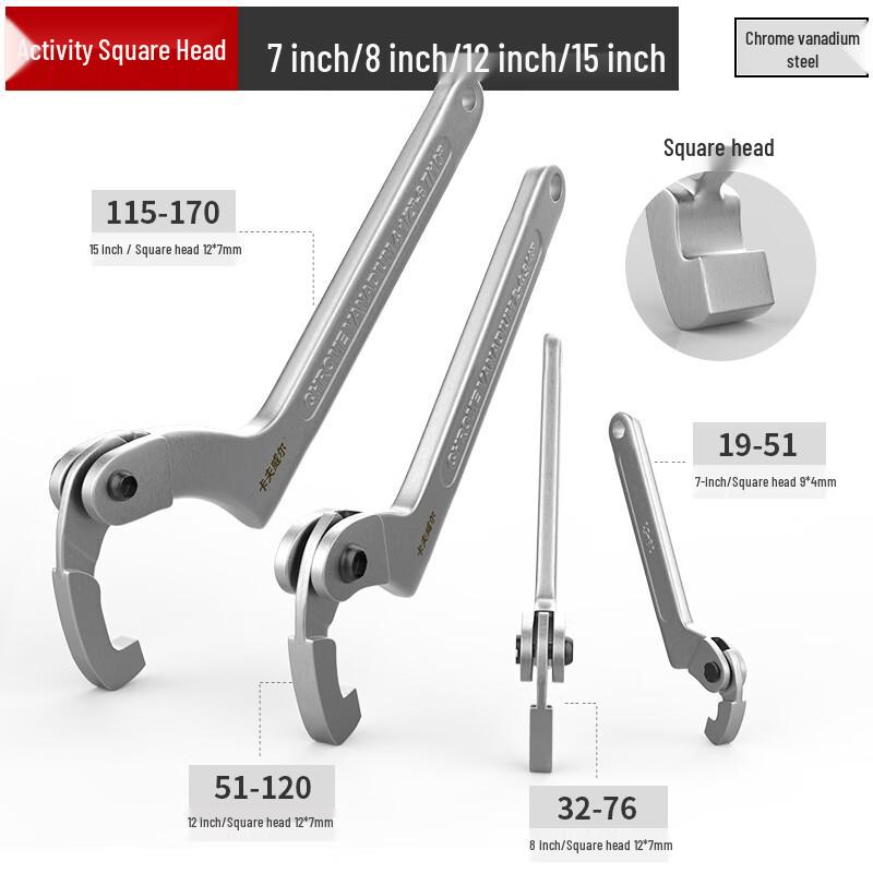Kafvwell Adjustable Hook Crescent Wrench