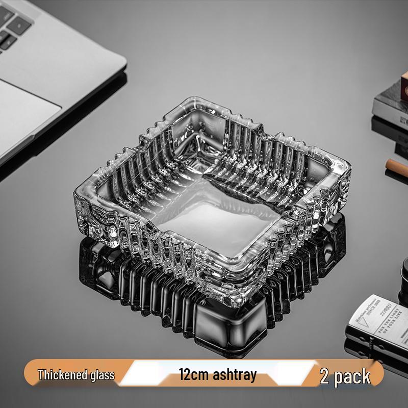 Crystal Glass Ashtray: Elegant, Fly-Repellent Design for Home or Office