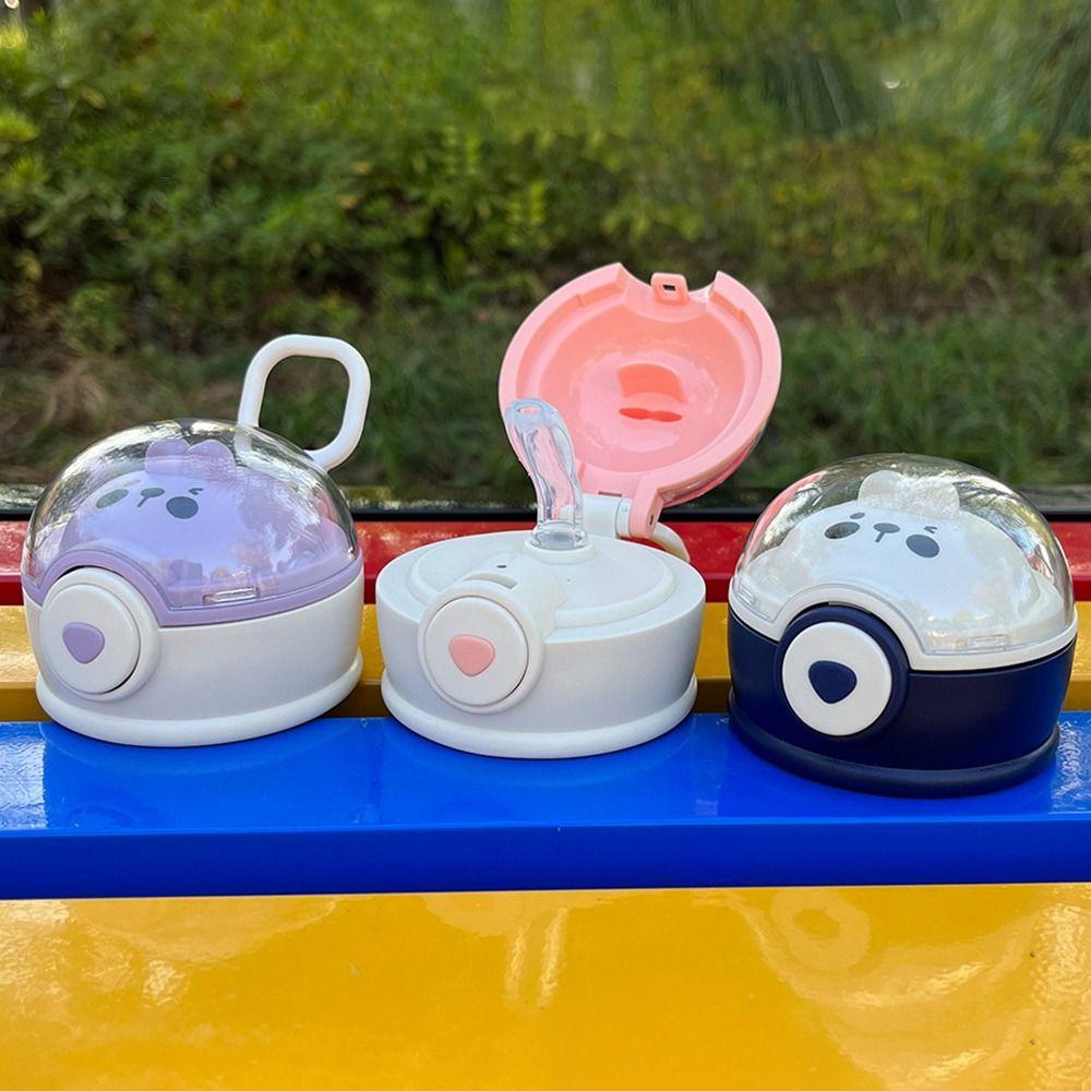 Replacement Water Bottle Cup Lid Plastic Straw Cup Lid Cute Therms Cup Cap Bottle Accessories