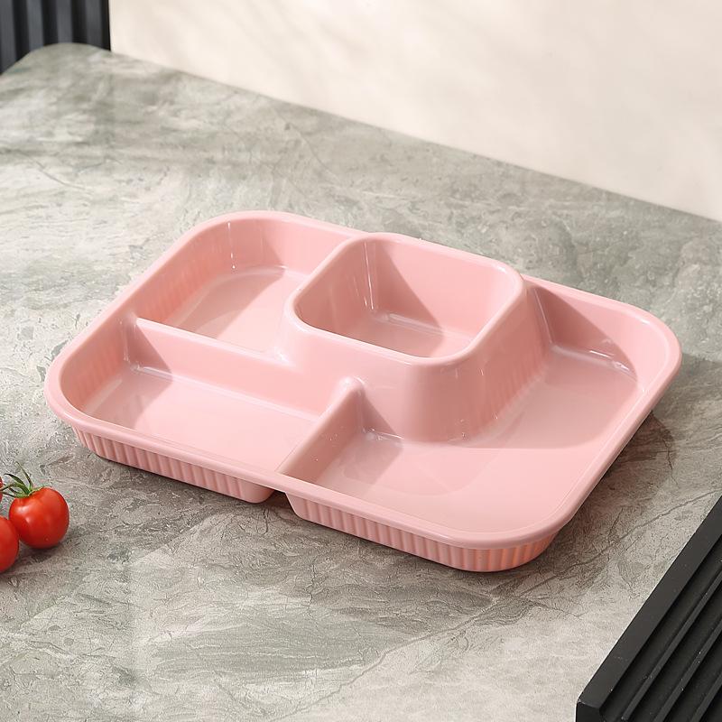 Plastic Divided Plate Children's Home Fat Reduction Plate School Canteen Ration Can Be Microwave Separated Fast Food Plate