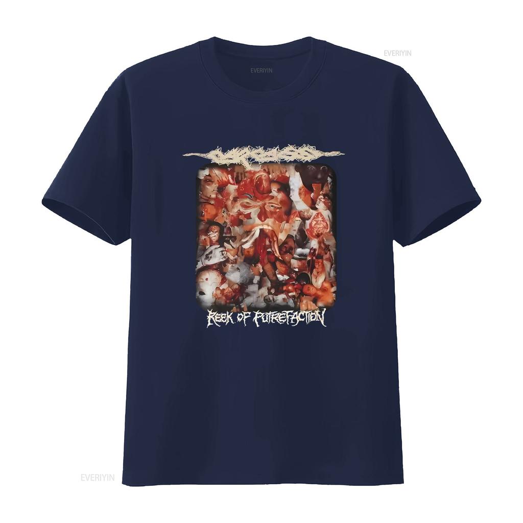 Rzadka koszulka Carcass Reek Of Putrefaction Unikalny nadruk Horrorowy dla fanów Metalowych vintage Sprana odzież uliczna męska Wygodna