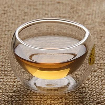 1pcsDouble Wall Clear Glass Tea Cup 50ml Layer Cup,mug Heat-resistant Glass Double Cup Kung Fu Tea Cups
