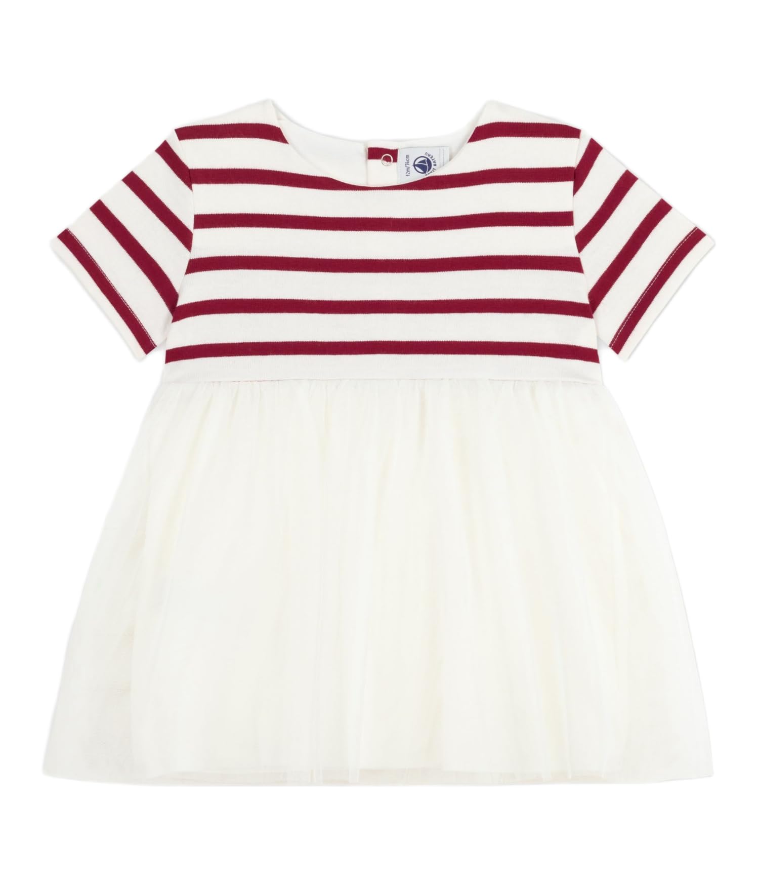 

Petit Bateau Short Sleeve Dress Size 36 95cm A0EBX, Off-White/Red, Months,