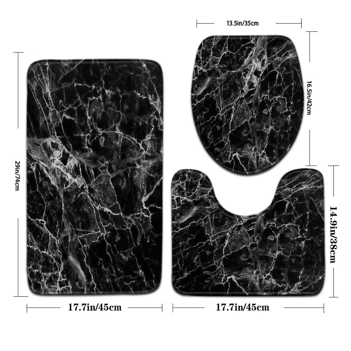 

Набор из 3 ковриков для ванной комнаты с шикарным мраморным узором - мягкая фланель, устойчивый к выцветанию чехол для унитаза и U-образные коврики для ног, декор и аксессуары для ванной комнаты 3pcs