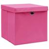 VidaXL Boîtes de rangement avec couvercles 4 pcs 28x28x28 cm Rose