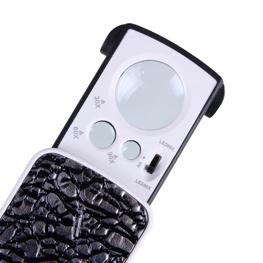 30x60x90X LED Pocket Jewelry Mirror & Antique Jade Magnifier