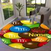 M&M's Custom Name Round Area Rug,Carpet Rug for Living Room Bedroom Sofa Playroom Decor,Non-slip Floor Mat