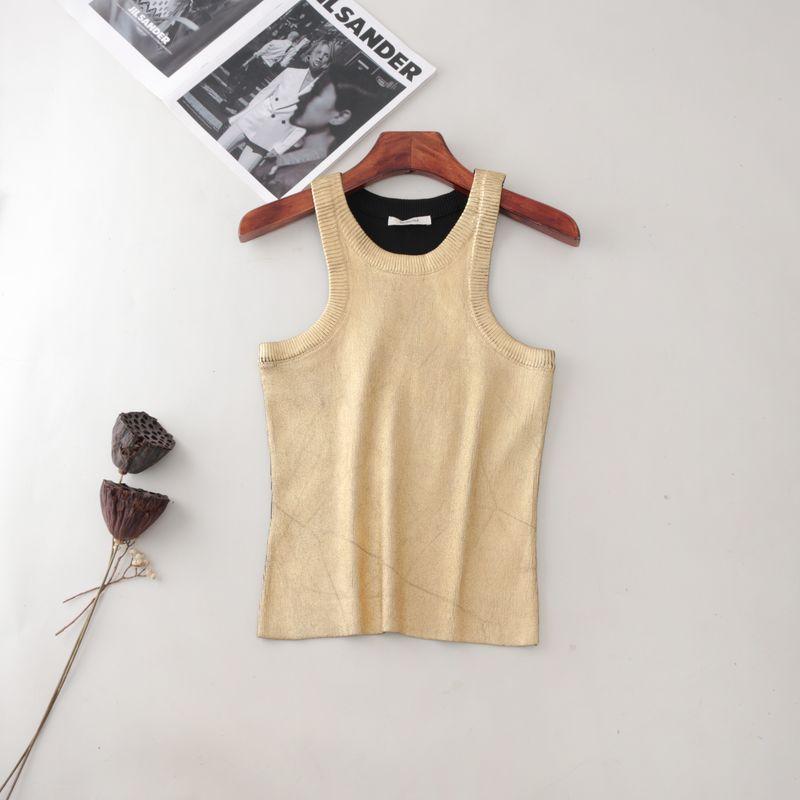 Export Heavy Industry Paint Stylish I-Shaped Halter Vest Female Outer Wear Inner Wear Style Western Style off-the-Shoulder Sleeveless Tops