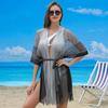 Women's Tassel Cardigan Beach Cover-Up Shawl: Sun Protection Bikini Cover, European & American Style, Hollow Out Design