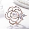 Temperament Color Wild Snowflake Pearl Micro Inlaid Rhinestone Brooch Jewelry Gift