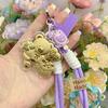 Creative 999 Pure Gold Rose Bear Phone Lanyard - Cute Gift Pendant for Driving Traffic