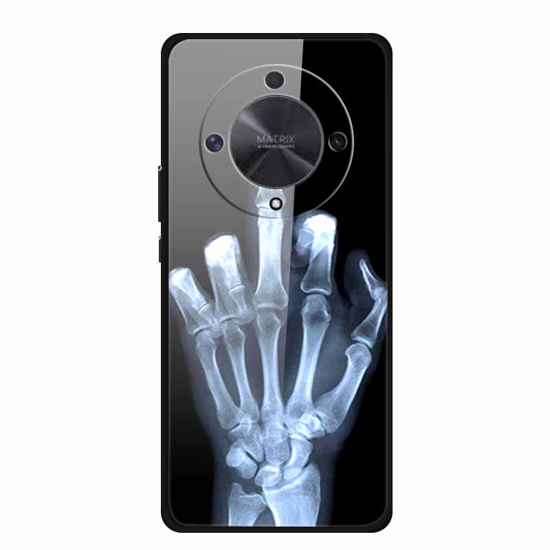 Glass Back Cover For Honor X9b Phone Case X 9 b Coque Hard Tempered Glass Case For Honor X9A 90 Pro 50 lite SE Case Soft Bumper