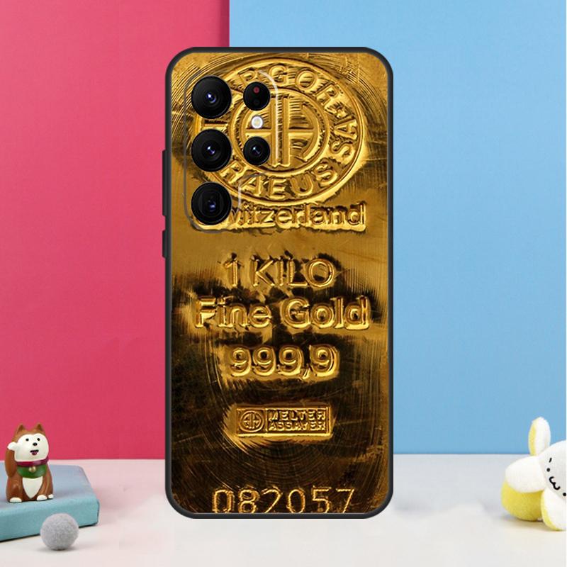 Switzerland Fine Gold Case For Samsung Galaxy S25 S26 Ultra S20 S21 S22 S23 S24 S10 Plus S25 FE Back Cover Shell