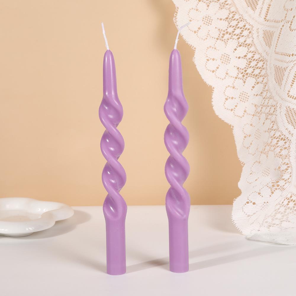 10-inch Classic Colorful Threaded Long Rod Candle Home Creative Odorless Twisting Rod Wax