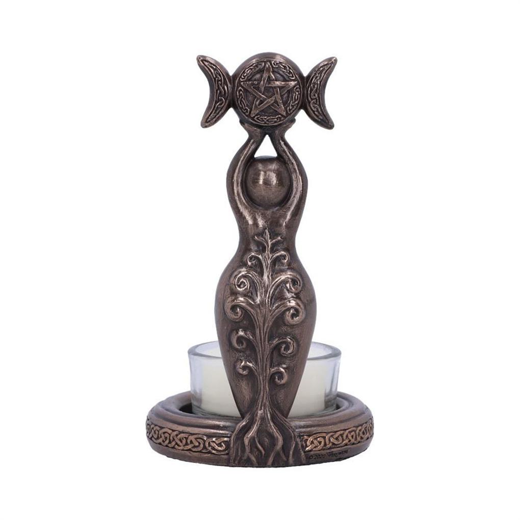 Candle Holder Decor Table Ornament Collectible Candlestick Statue Exquisite Sculpture Home Figurine for Fireplace Shelf