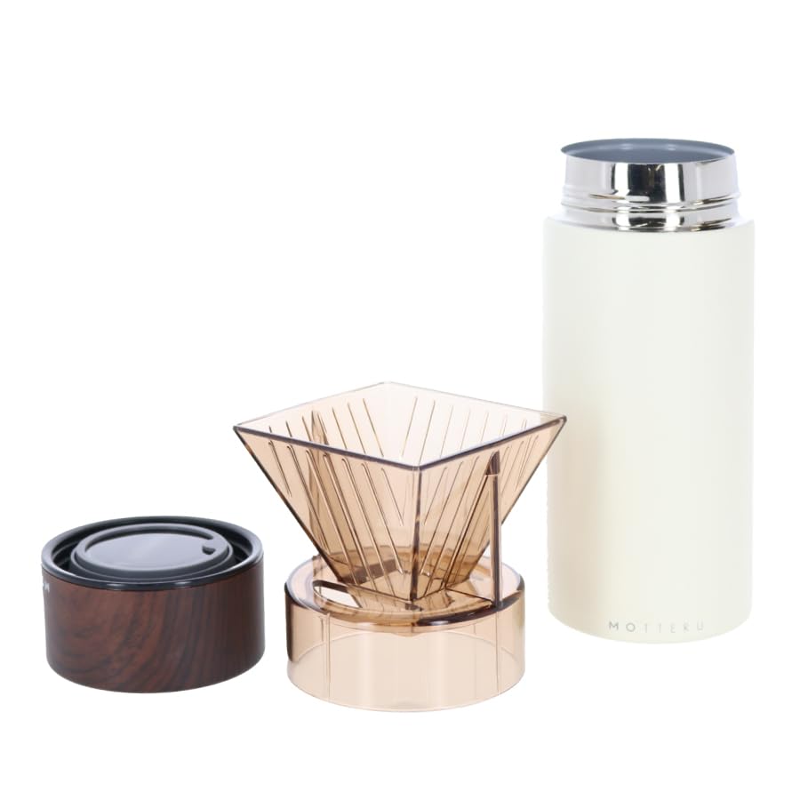 

Термос-бутылка для капельного кофе MOTTERU 300 мл Термос из нержавеющей стали для горячего кофе с двойными стенками и вакуумной изоляцией для холодной воды, приглушенный земляной цвет, идеально подходит для дня или дня (белый) белый
