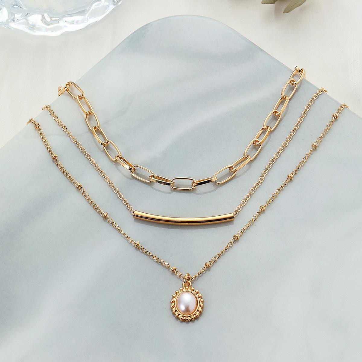 

Exquisite Triple-Layer Copper Tube Necklace – Creative, Stylish & Unique золотой
