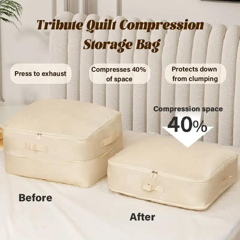 Compression Duvet Storage Bag Large Capacity Closet Cabinet Organizer Storage Pouch Ultra Space Saving Self Compression Organizer