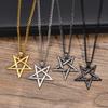 Star of David Necklaces for Men Boys,Waterproof Stainless Steel Five-pointed Star Pendant Collar,Retro Amulet Jewelry Gifts