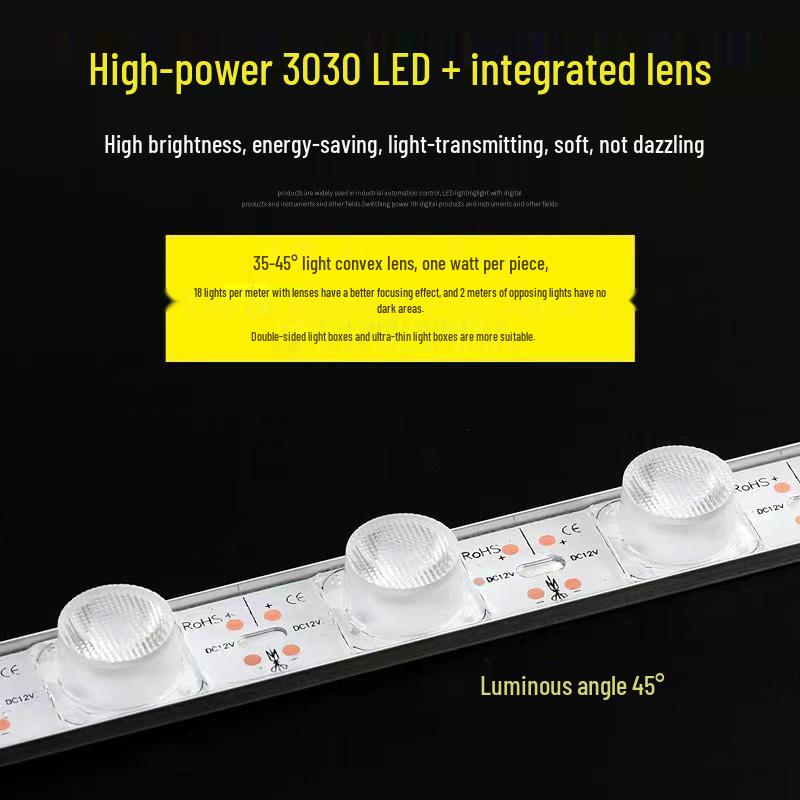 3030 Side-lit Waterproof Double-sided LED Strip, 12V Ultra-thin for Outdoor Advertising Light Box Backlighting