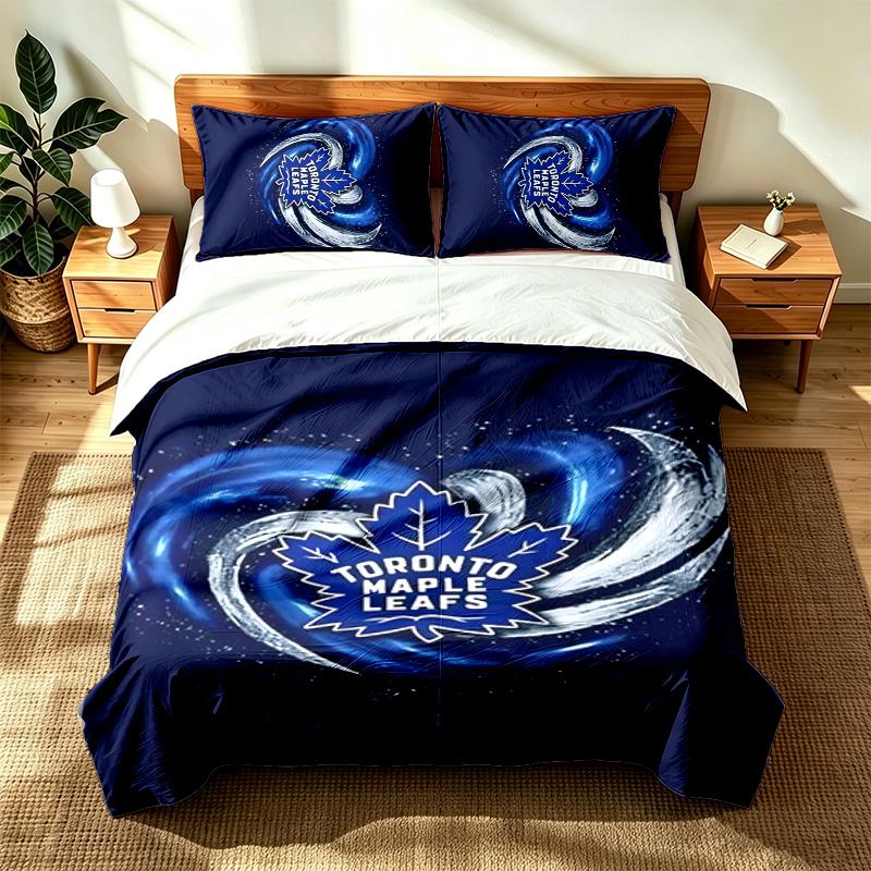 Toronto Maple Leafs (5) 3pc set suitable for master bedrooms soft and comfortable an ideal gift for family and friends Includes one duvet cover and tw