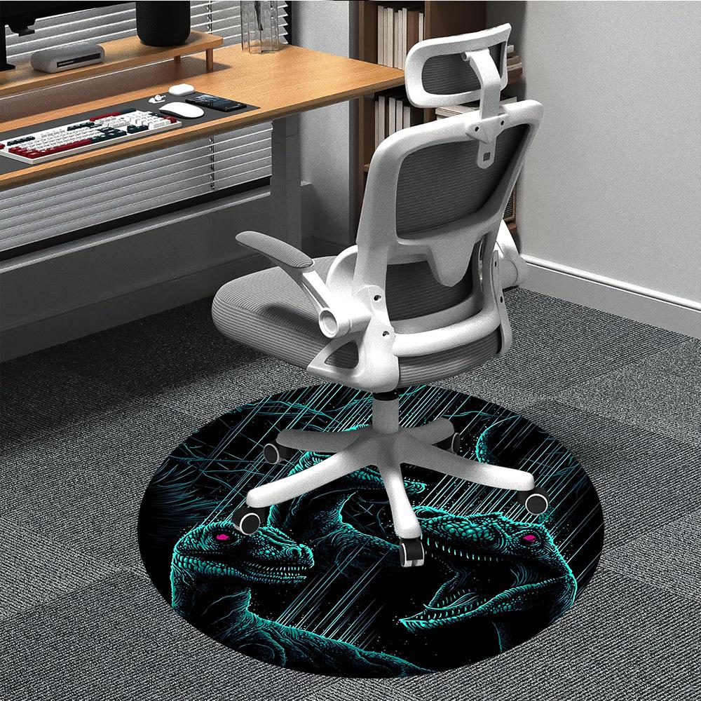 

1pc Jurassic Dinosaurs Office Round Area Rug, Indoor Mat Suitable For Office,Bedroom Living Room Home Decor, Room Deco a0926105 80cm by 80cm