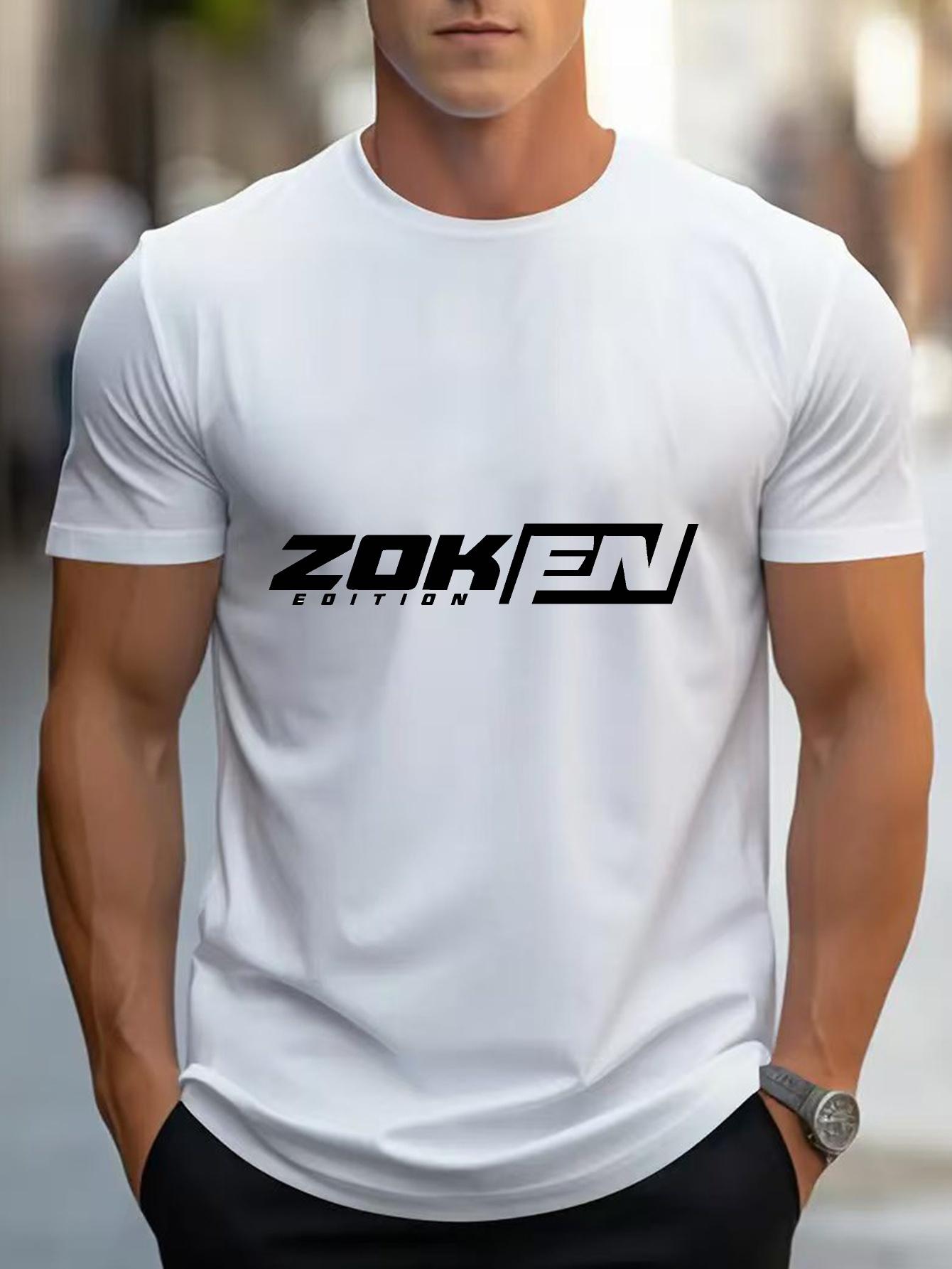 

Cotton Blend T-shirt - Summer Sports Tee with Bold ZKFEN Print XXL