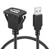Flush Mount SUV Car Dashboard USB Port Audio Line Extention Cable Male To Female