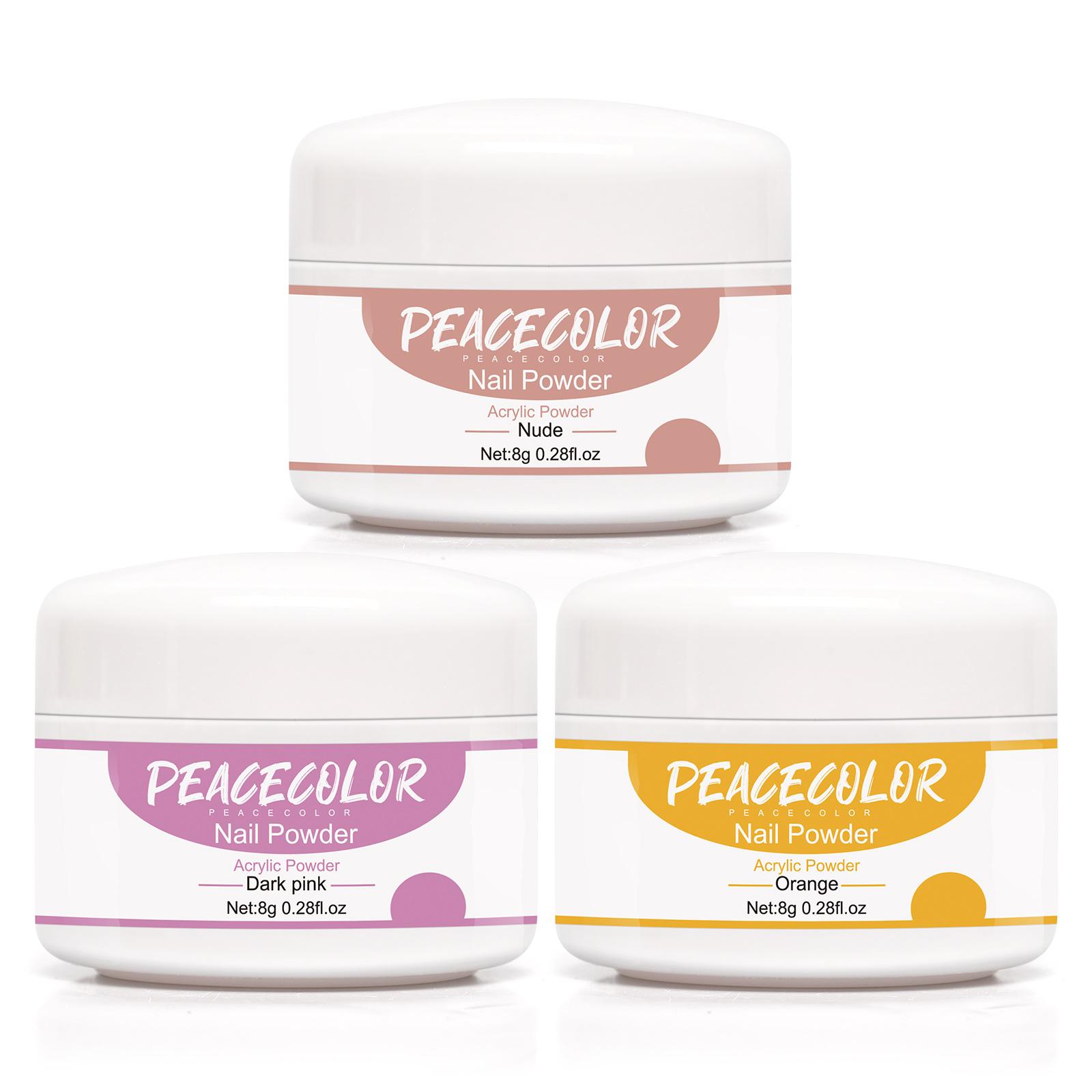 

PEACECOLOR 8 г акриловая пудра для наращивания ногтей Кристаллическая пудра для наращивания ногтей Натуральная сухая 3D резьба накладные ногти