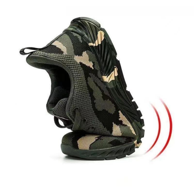 Camouflage Flyknit Sports Shoes Outdoor Mountaineering Casual Shoes Student Comfortable Training Shoes