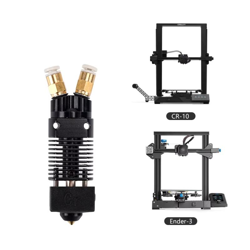 1 kus Dvoubarevný kovový vytlačovací lis pro 3D tiskárnu 2 vstupy 1 výstup Hotend Dvoubarevný pro sérii Cr-10 Creality Ender 3
