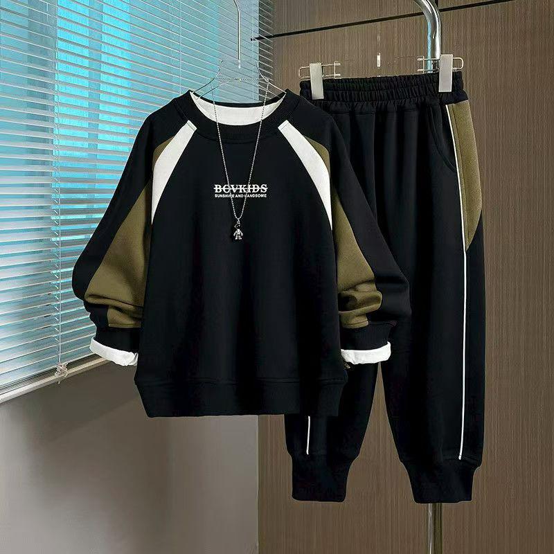 Boys' Autumn Suits, Spring and Autumn Models, Western Style Children's Fashionable Boys' Sweaters, Sports Two-piece Suits