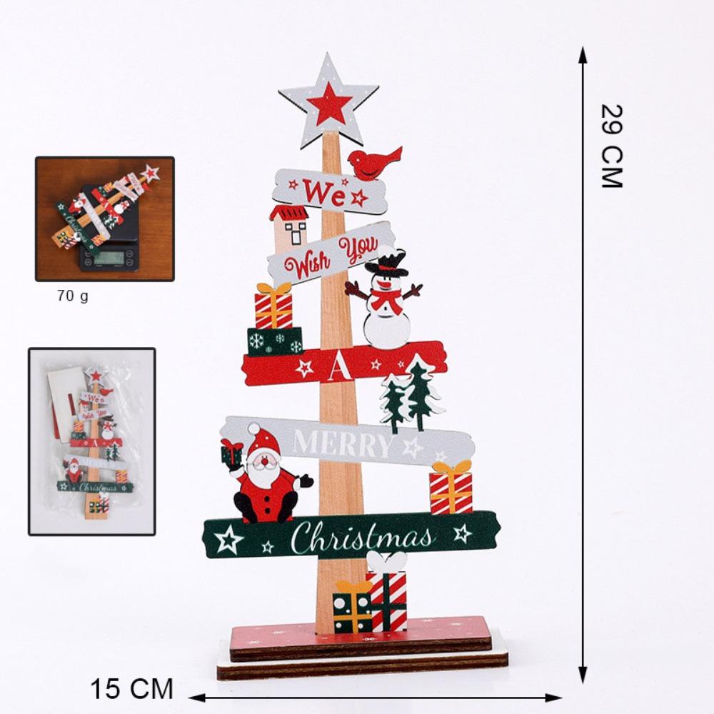 Christmas Tree Desktop Decoration Santa Claus Table Ornament Creative Tabletop Sign  Home Decor
