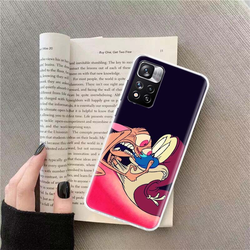 Anime Ren and S-stimpy Phone Case For Redmi Note 13 12 Pro Plus 14 15 Pro 5G 11 11T 11E 11S 10 Pro 10S 9 9S Cover Cell Clear TPU