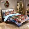 3pcs Merry Christmas Kitten Print Coreless Bedding Set Multiple Sizes Comfortable Bedrooms Bedding Decoration Machine Washable