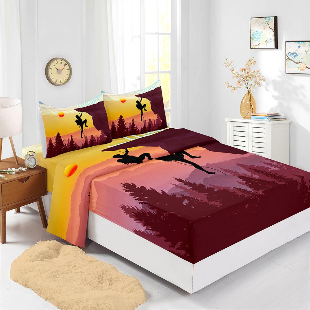 Four-Piece Mattress Set World Cup Football Bedding Digital Printing Mattress Protective Cover