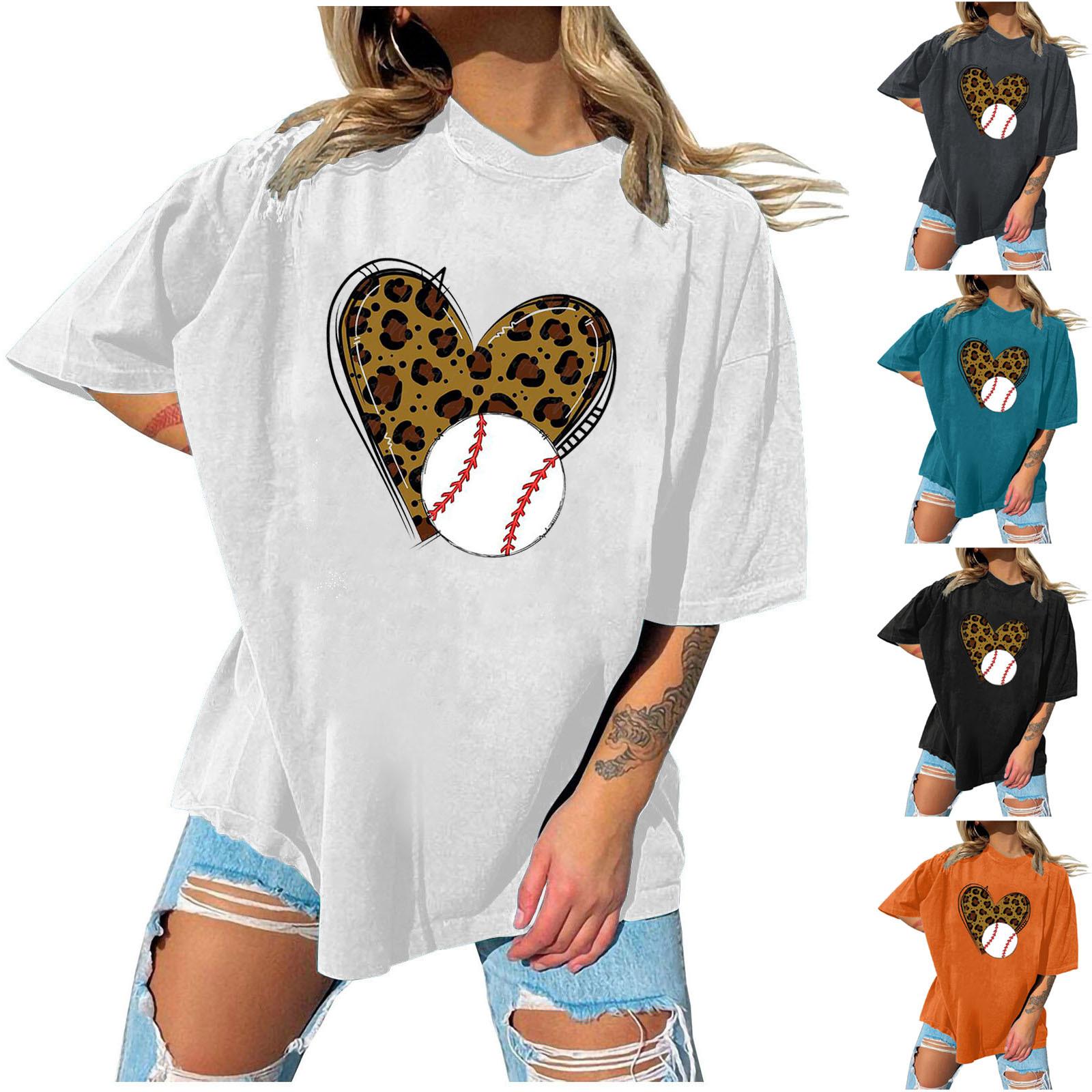 

Модный женский повседневный пуловер с коротким рукавом с круглым вырезом с принтом