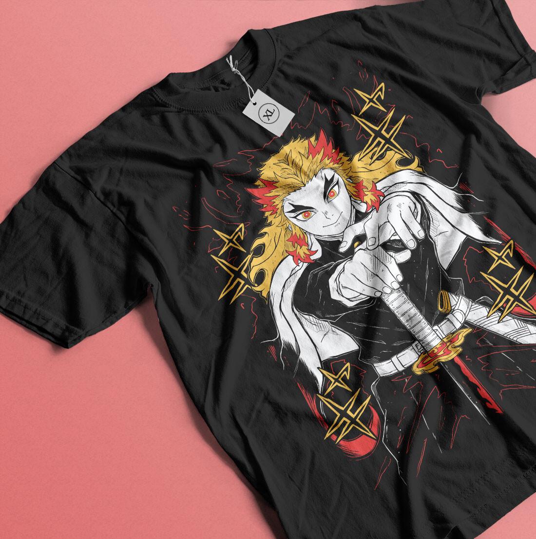 Kyojuro Rengoku T-shirt Slayer Demon Vintage Anime Manga Horror GifT-shirt XL