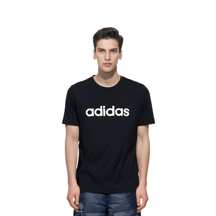 Adidas Neo T Shirts Men's Black Crew Neck Moderate Straight Fit H16311
