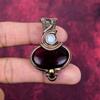 Red Fire Labradorite Pendant Rainbow Moonstone Copper Wire Wrapped Pendant