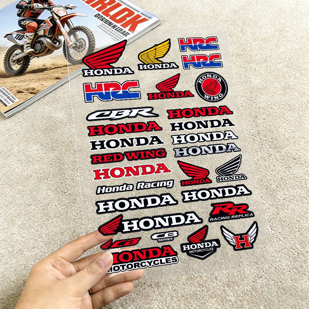 AAADL1 FOR HONDA HRC H WING Waterproof Reflective Motorbike Stickers Easy Peel Removable Decals for Motorcycle Car