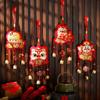 Handmade Chinese Fu Word Wind Chimes Red Lucky Lion Sachet Pendant  Spring Festival