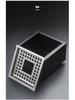 Modern Large Stainless Steel Square Ashtray with Anti-Fly Design for Cigar Rest in Living Room
