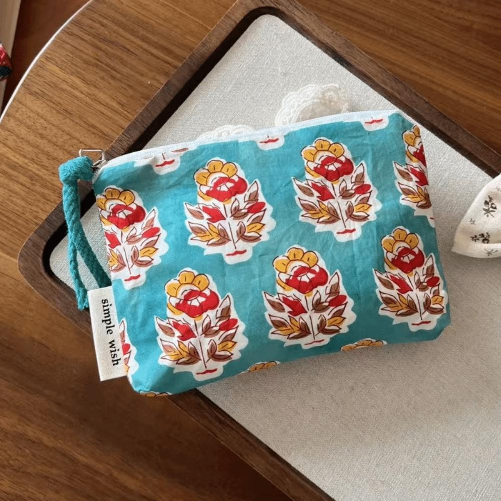 

Fashion Vintage Sanitary Napkin Bag Indian Style Cotton Bohemian Coin Purse Mini Zipper Makeup Bag Cosmetic,earphone Etc Storage