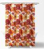 Lush Decor Leah Floral Shower Curtain, 72" W X 72" L, Red & Orange - Fabric Shower Curtains - Watercolor Botanical Bathroom Curt