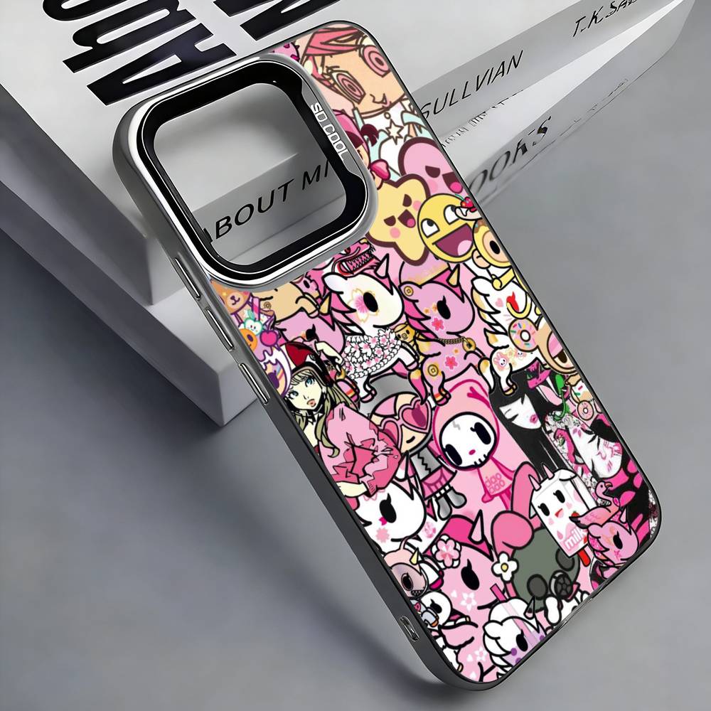 Japan T-Tokidokis Phone Case For iPhone 17,16,15,14,13,12,11 Plus,Pro Max,Colored Silver Phone Case