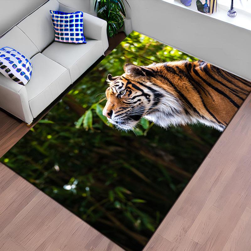 3D Tiger Cartoon Animal Print Living Room Carpet for Sofa, Coffee Table, Bedroom.
